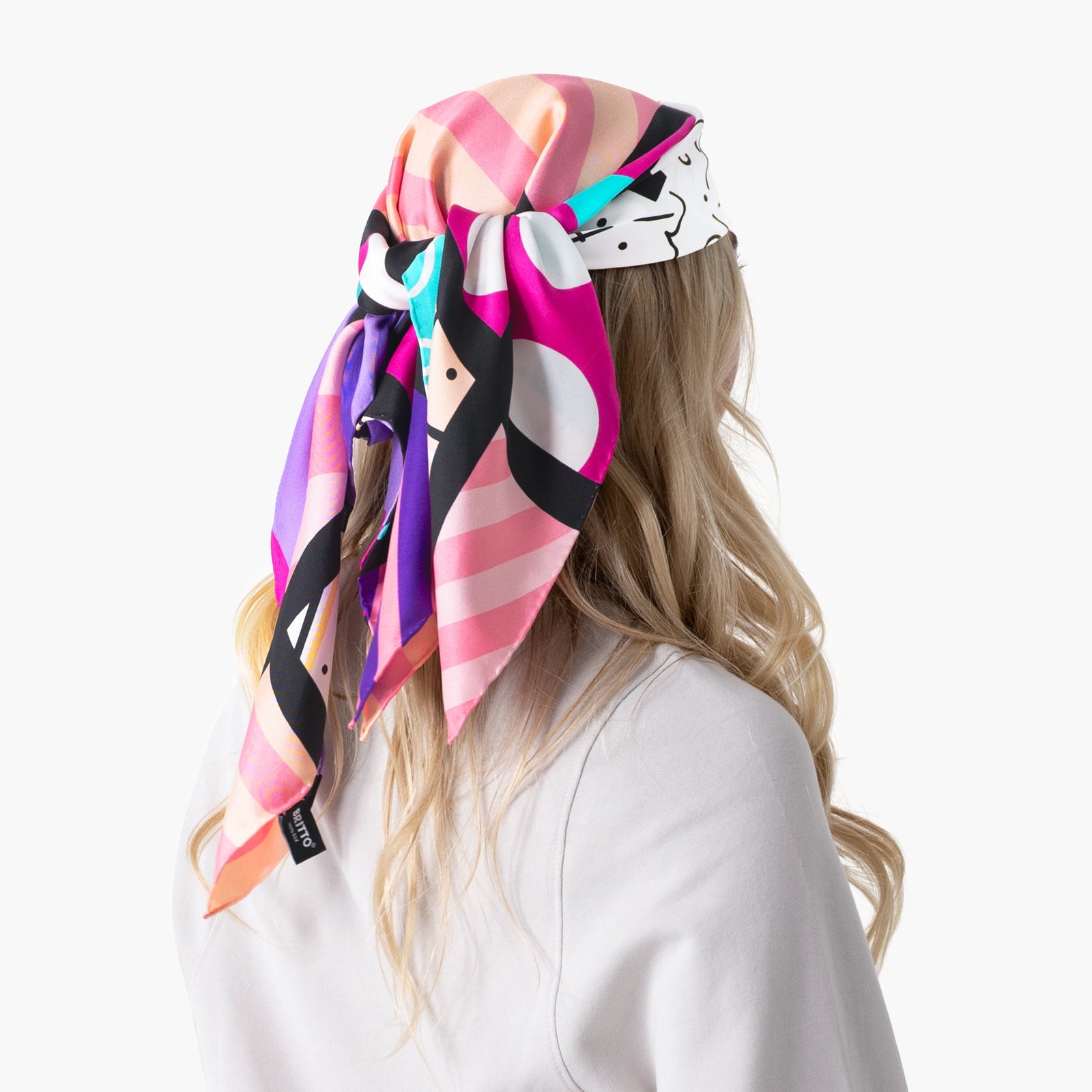 Pink Landscape Britto Silk Scarf
