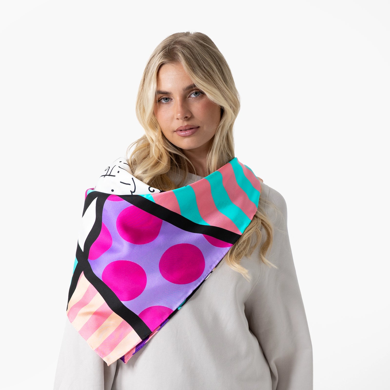 Pink Landscape Britto Silk Scarf