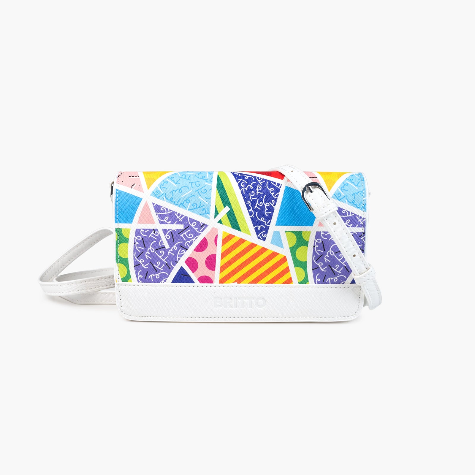 Baby Blue Landscape Britto Eco Leather Crossbody Clutch
