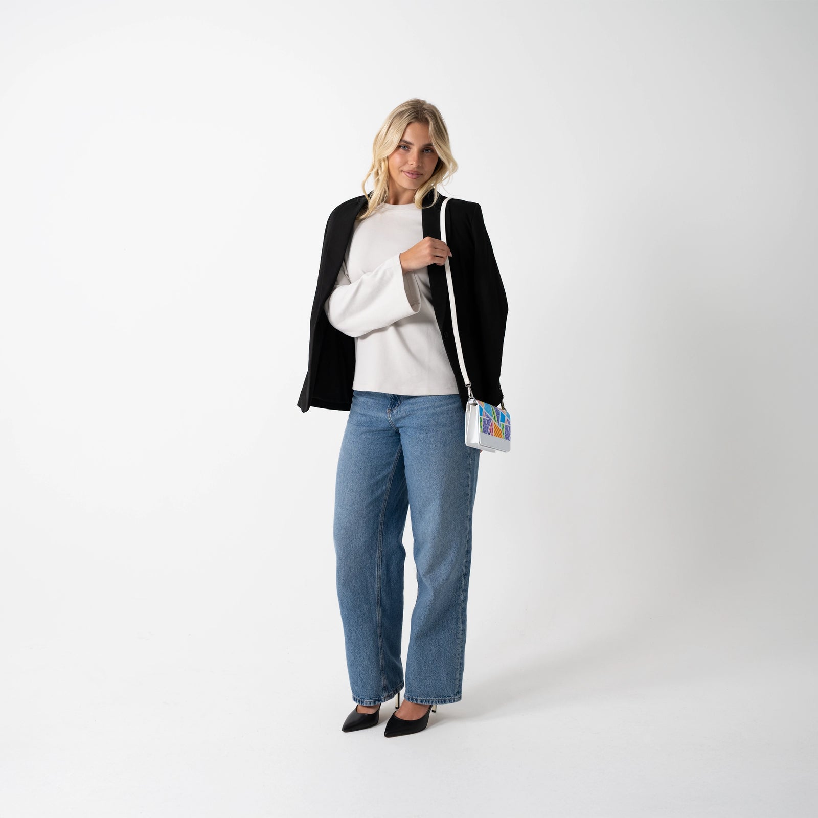 Baby Blue Landscape Britto Eco Leather Crossbody Clutch