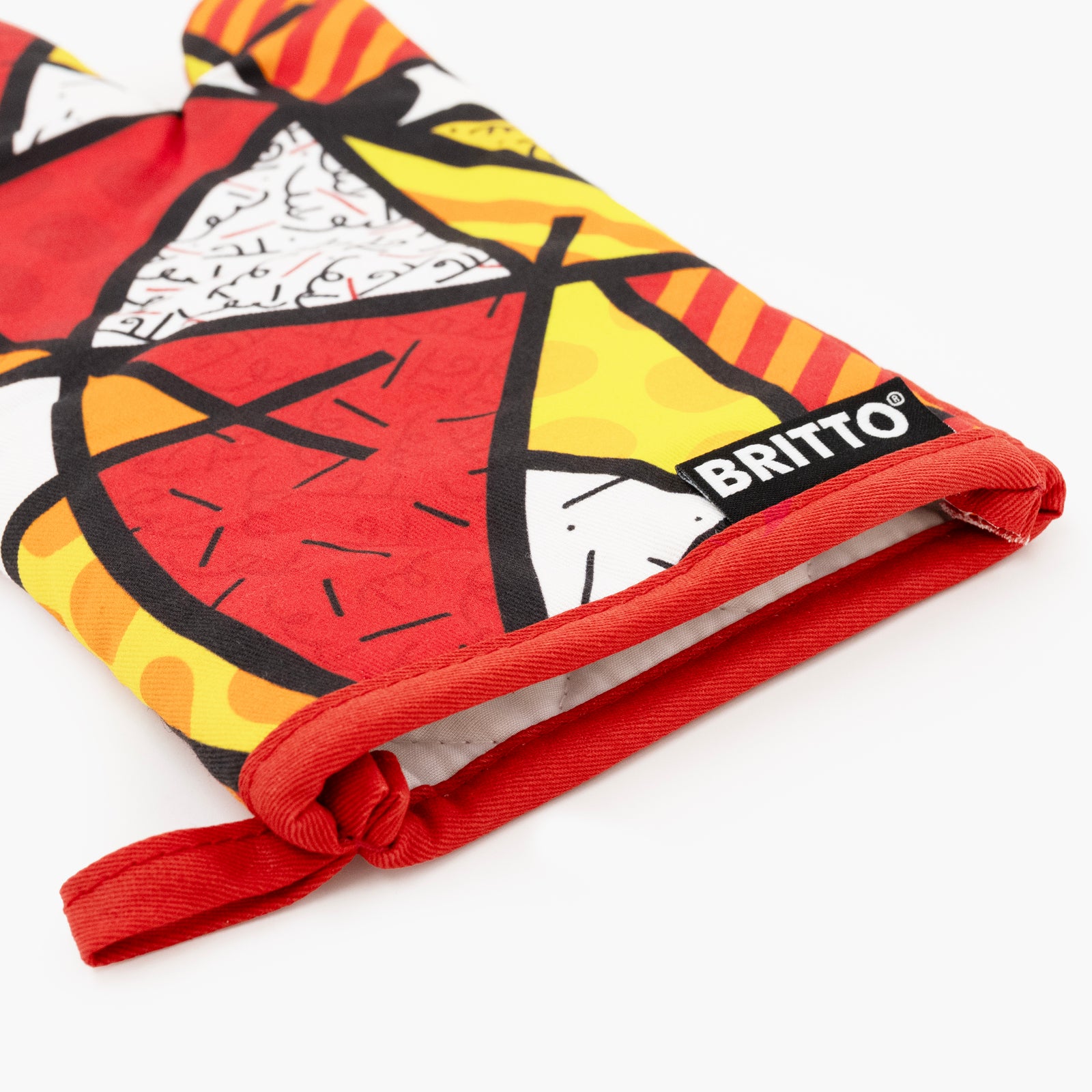 Romero Britto red landscape britto oven mitt colorful pop art design