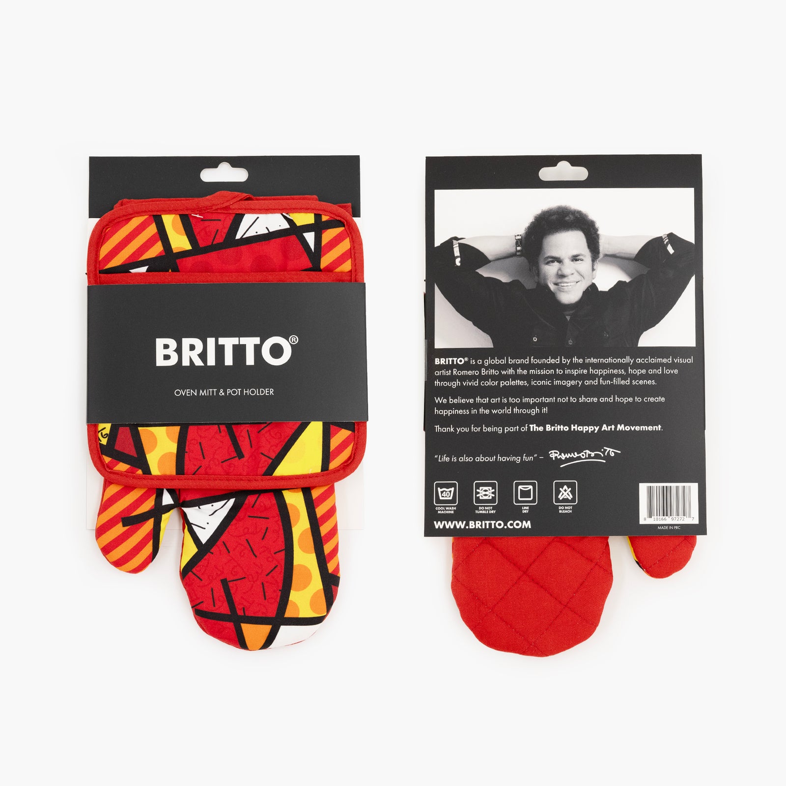 red landscape britto oven mitt artistic colorful design collectible