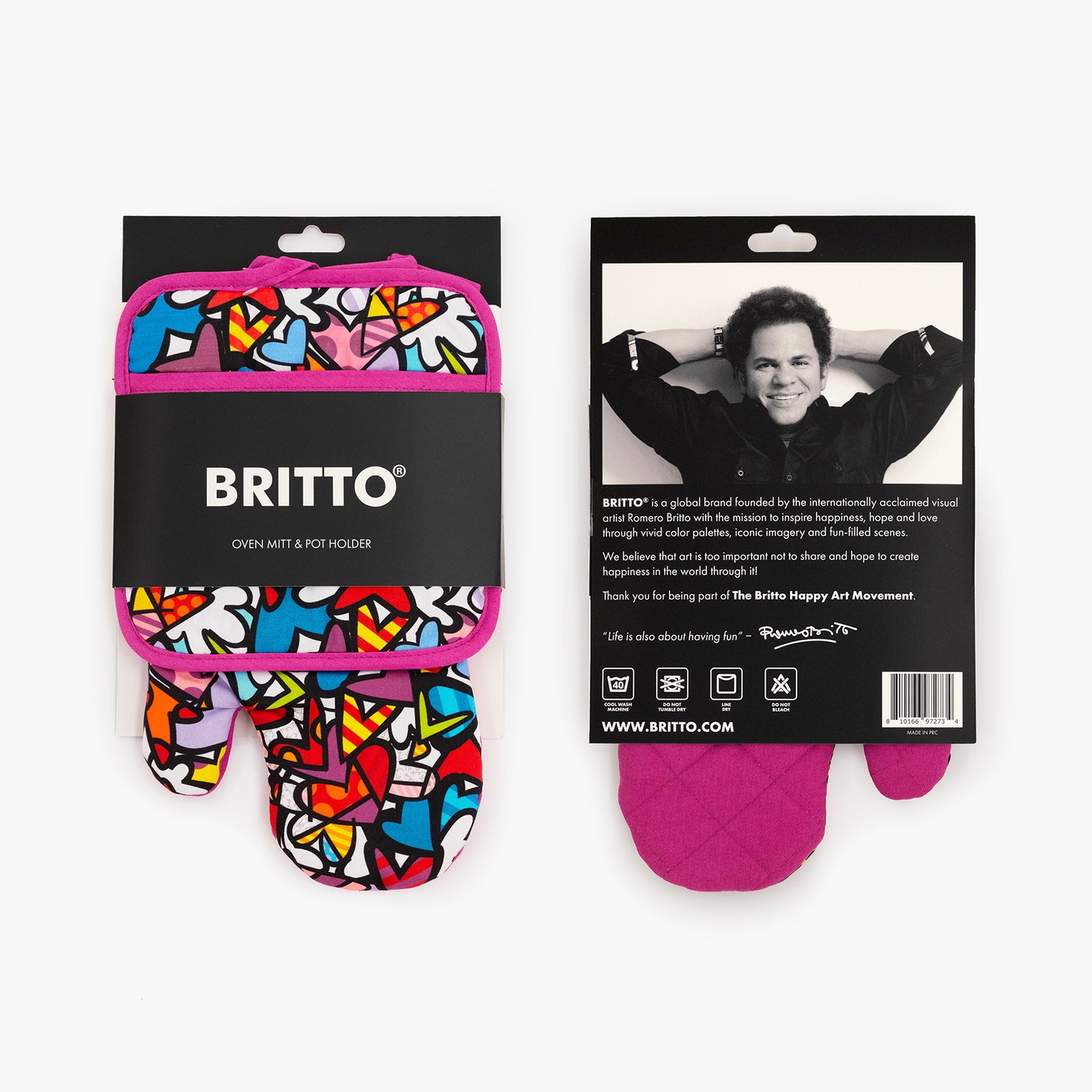 alive britto oven mitt pot artistic colorful design collectible