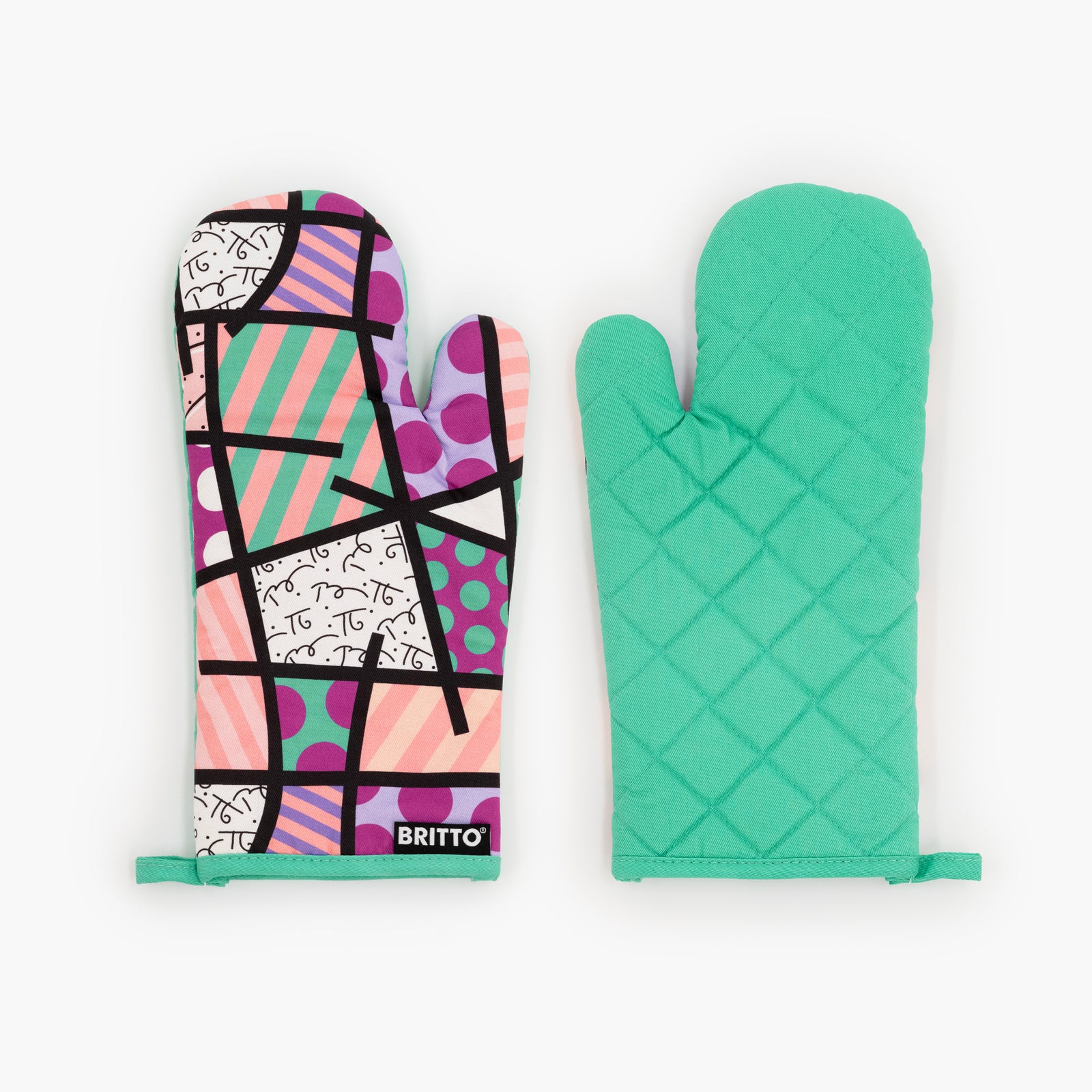 pink teal landscape britto oven colorful decorative collectible gift idea