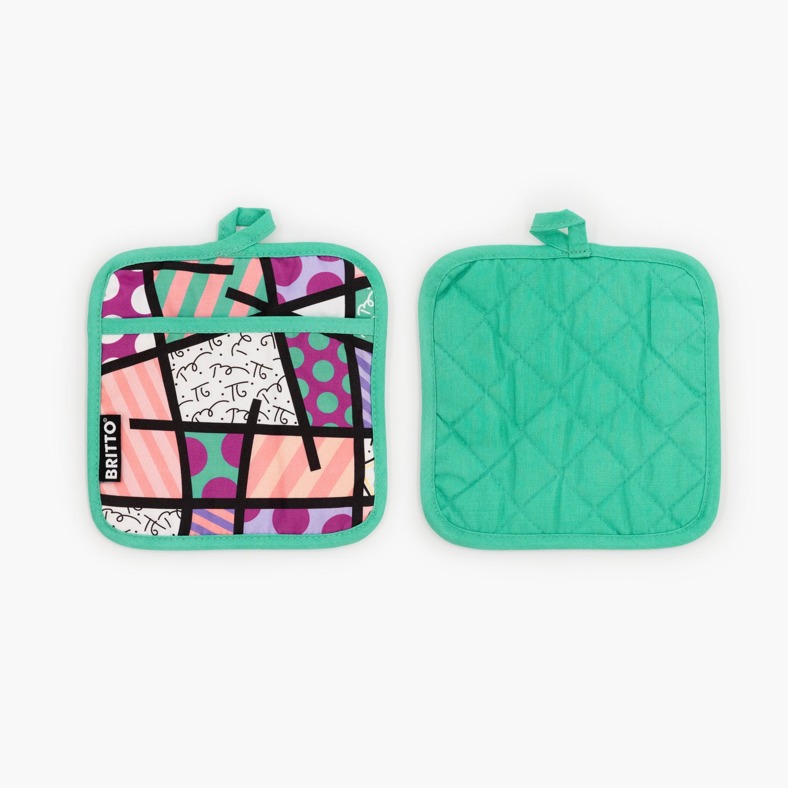 modern pop art pink teal landscape britto oven vibrant home decor