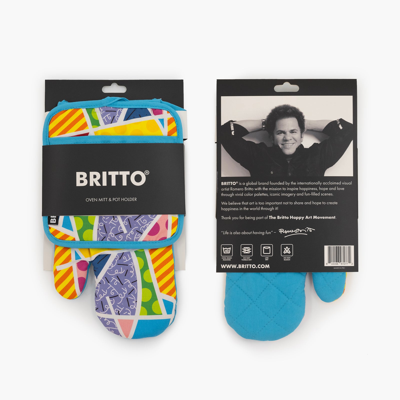 baby blue landscape britto oven artistic colorful design collectible