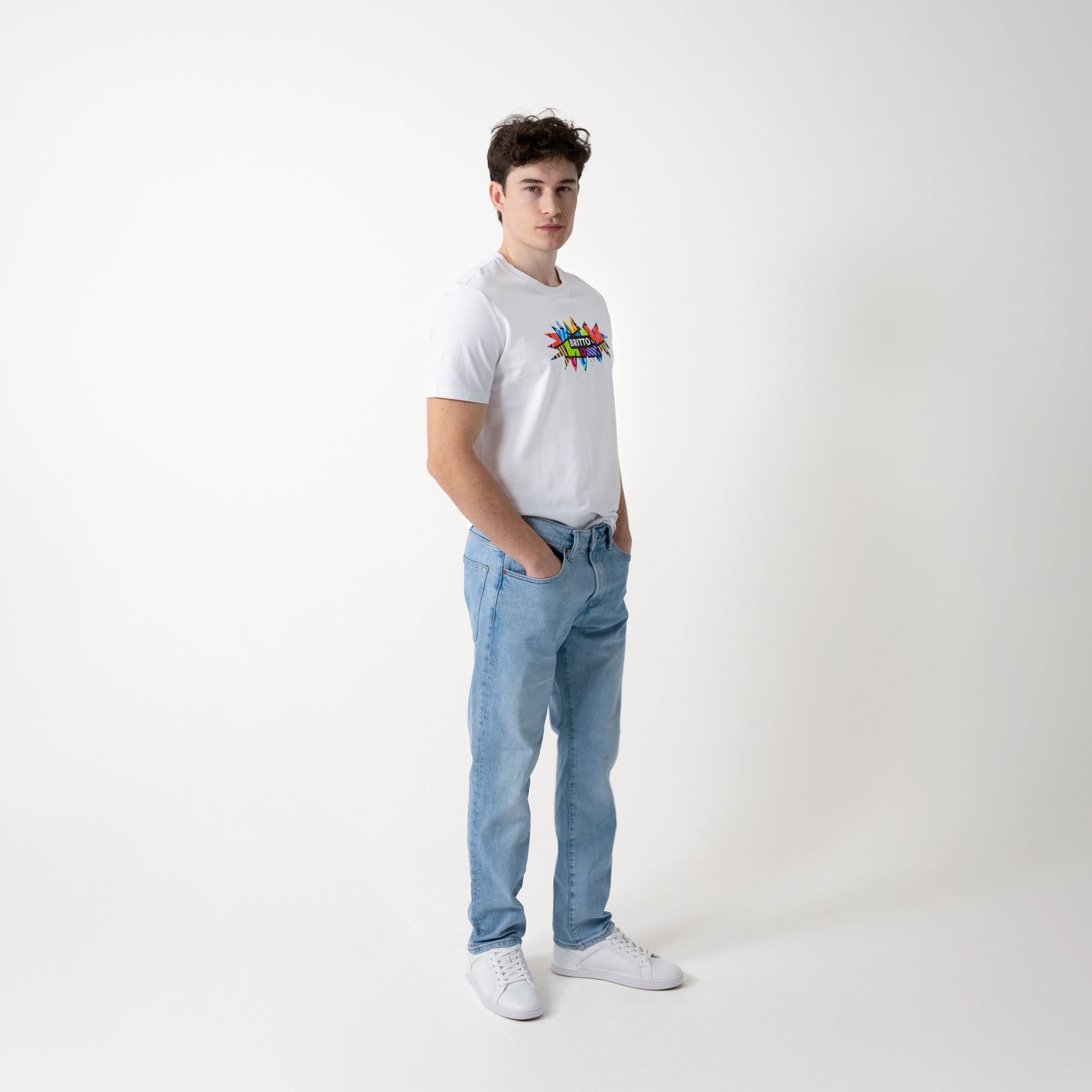 Burst Lime Green Britto T-Shirt For Men