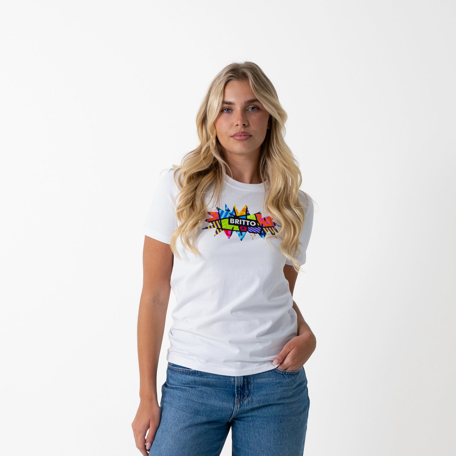 Burst Lime Green Britto T-Shirt For Women