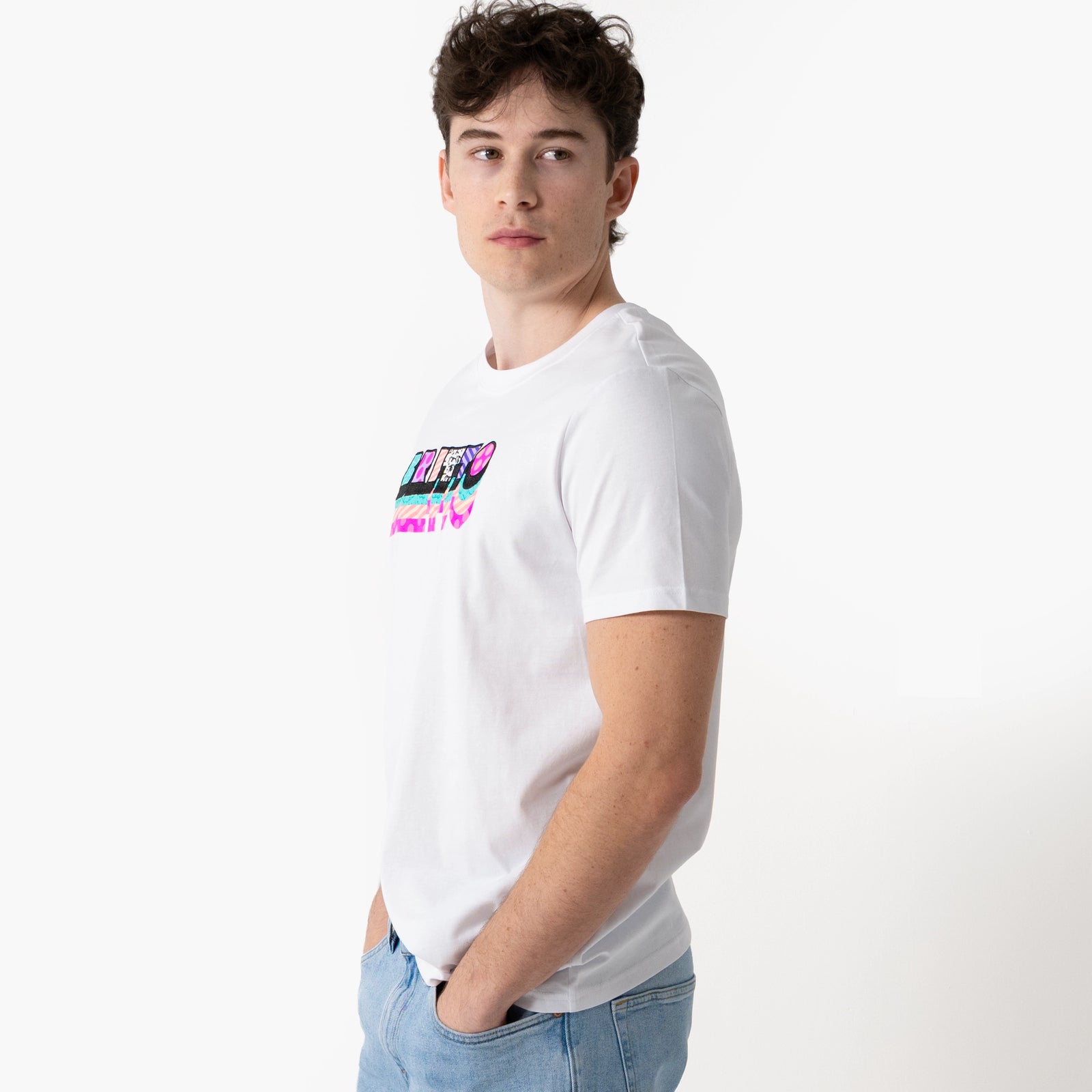 Pink & Teal Britto T-Shirt For Men
