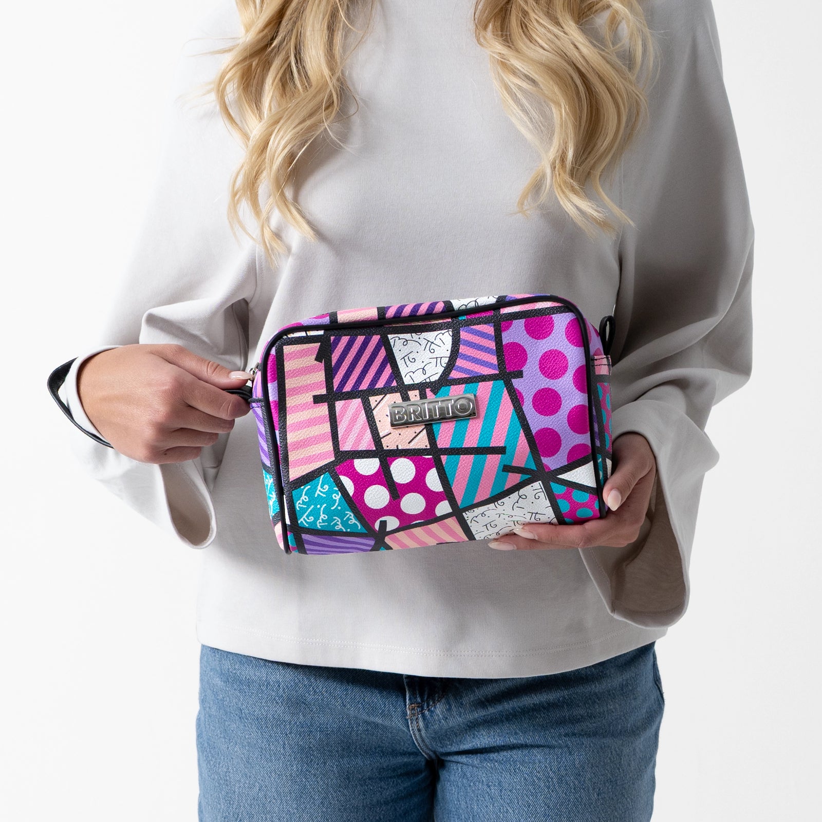 pink landscape britto eco leather colorful decorative collectible gift idea