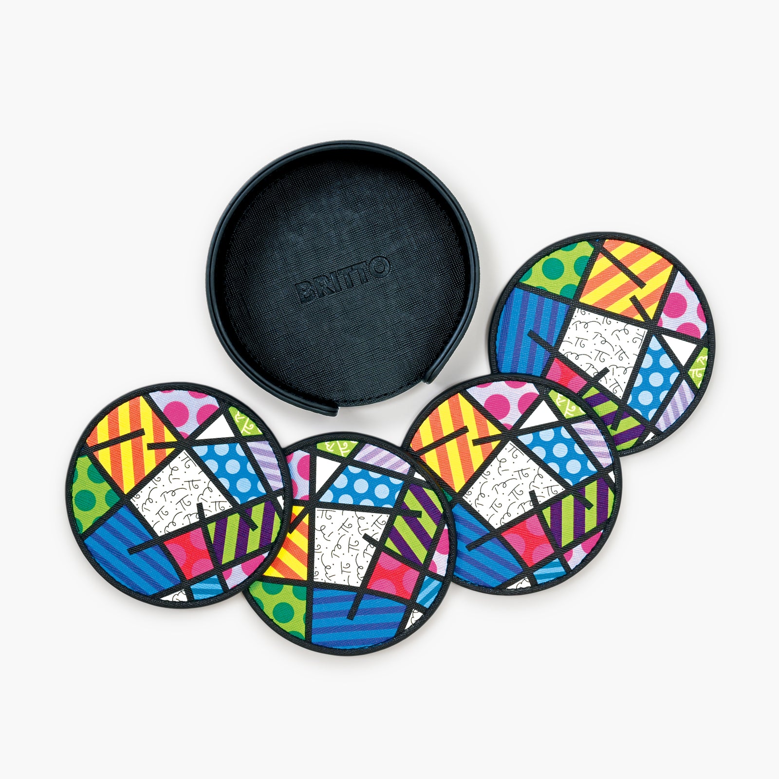 Colorful Landscape Britto Round Coasters