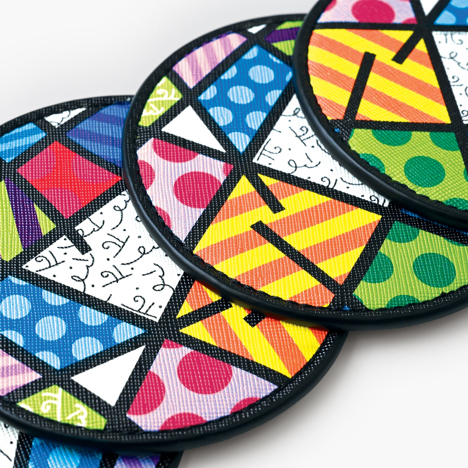 Colorful Landscape Britto Round Coasters