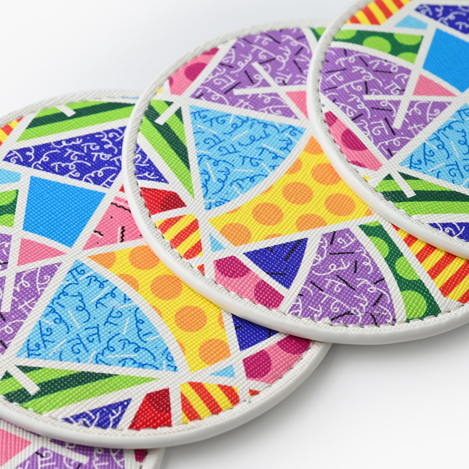 Baby Blue Landscape Britto Round Coasters