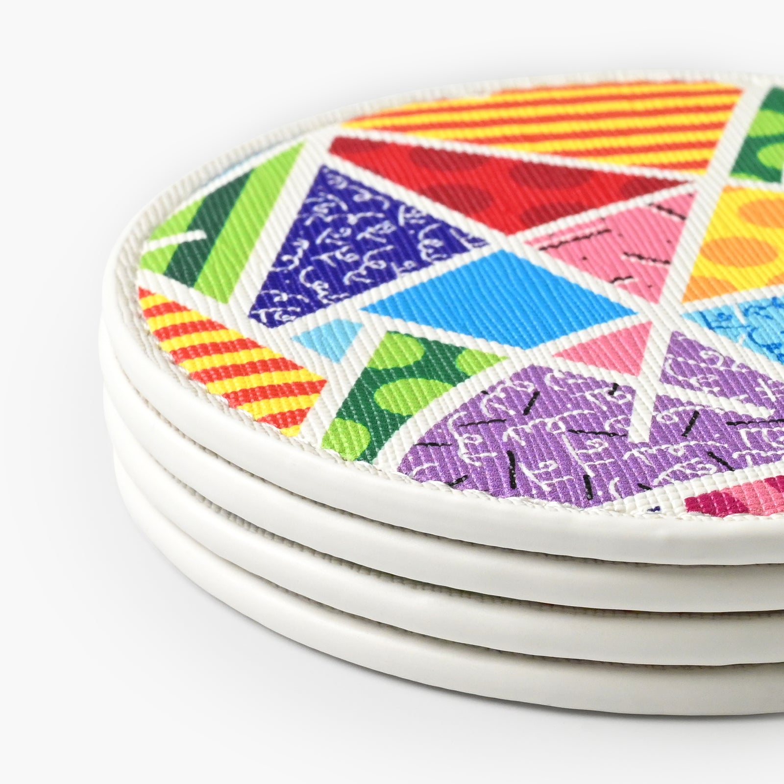 Baby Blue Landscape Britto Round Coasters