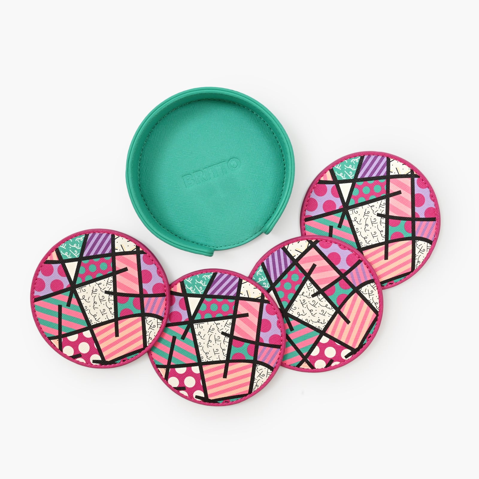 Pink Landscape Britto Round Coasters