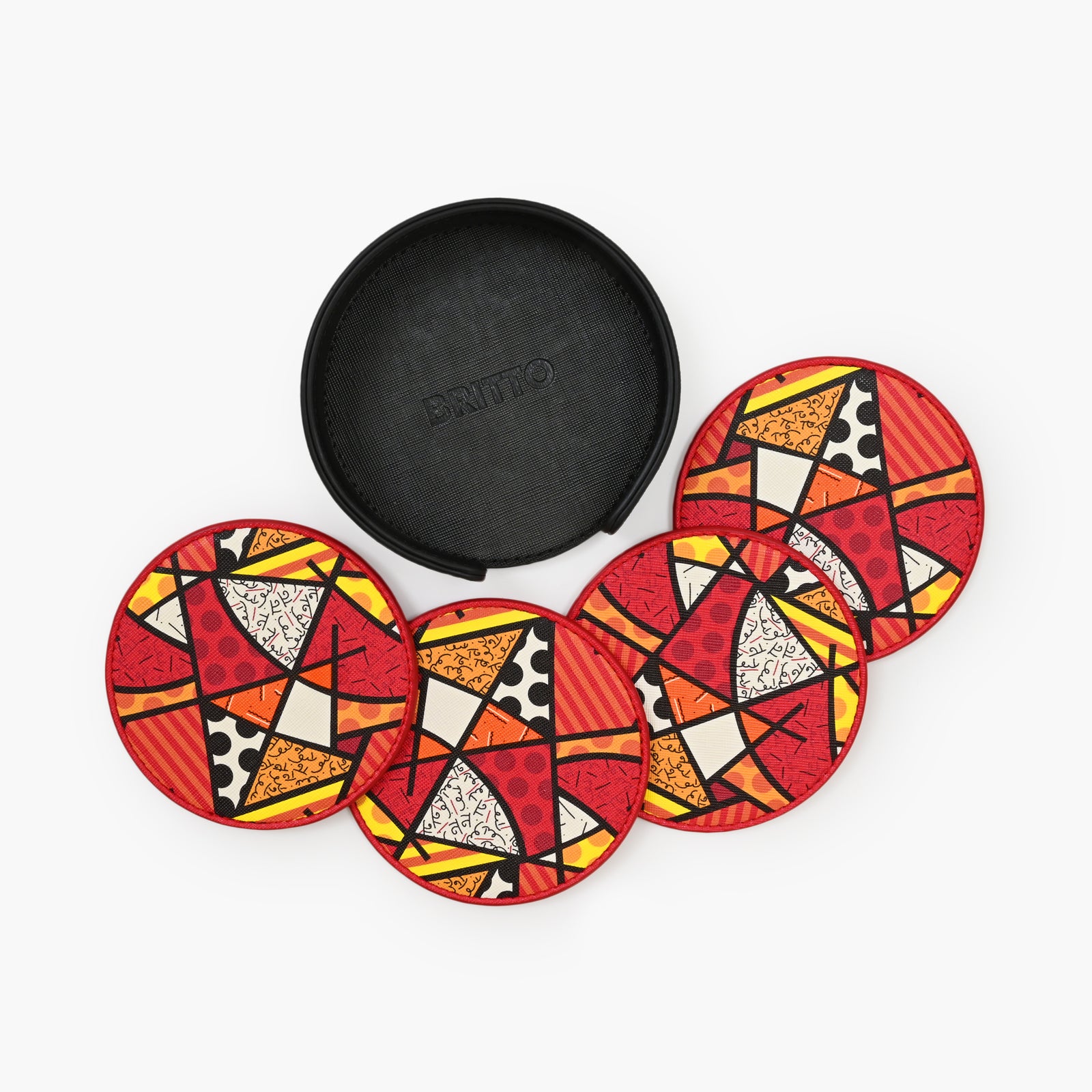 Red Landscape Britto Round Coasters