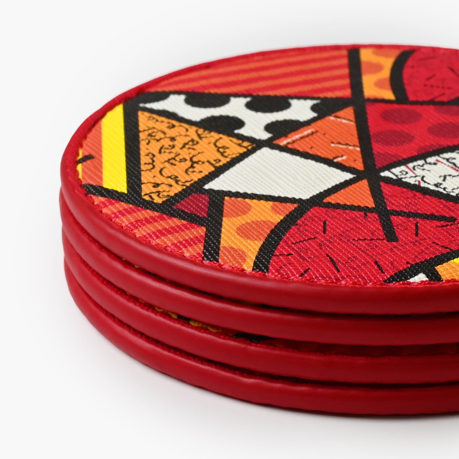 Red Landscape Britto Round Coasters