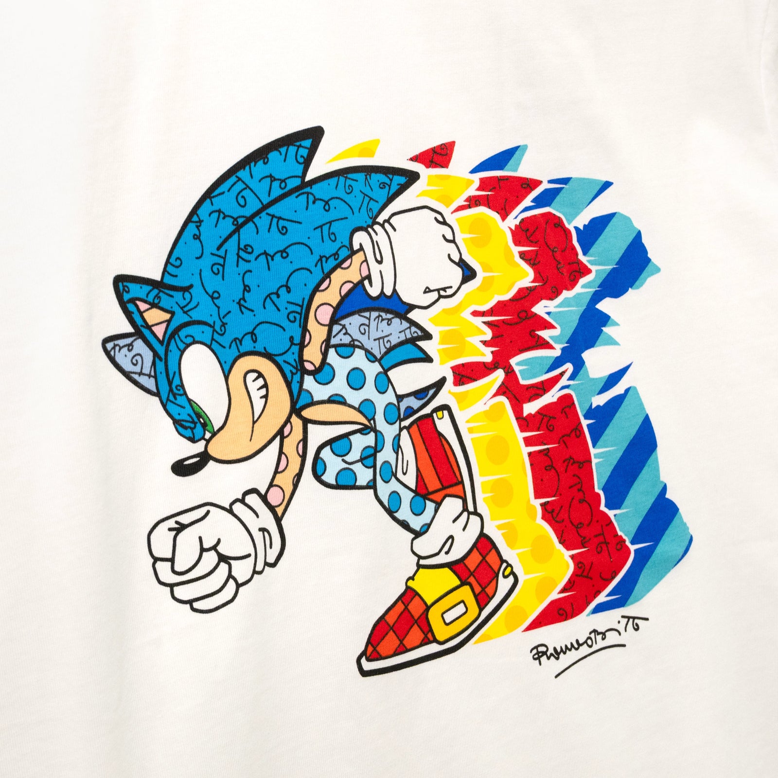 sonic sega by britto tshirt colorful decorative collectible gift idea