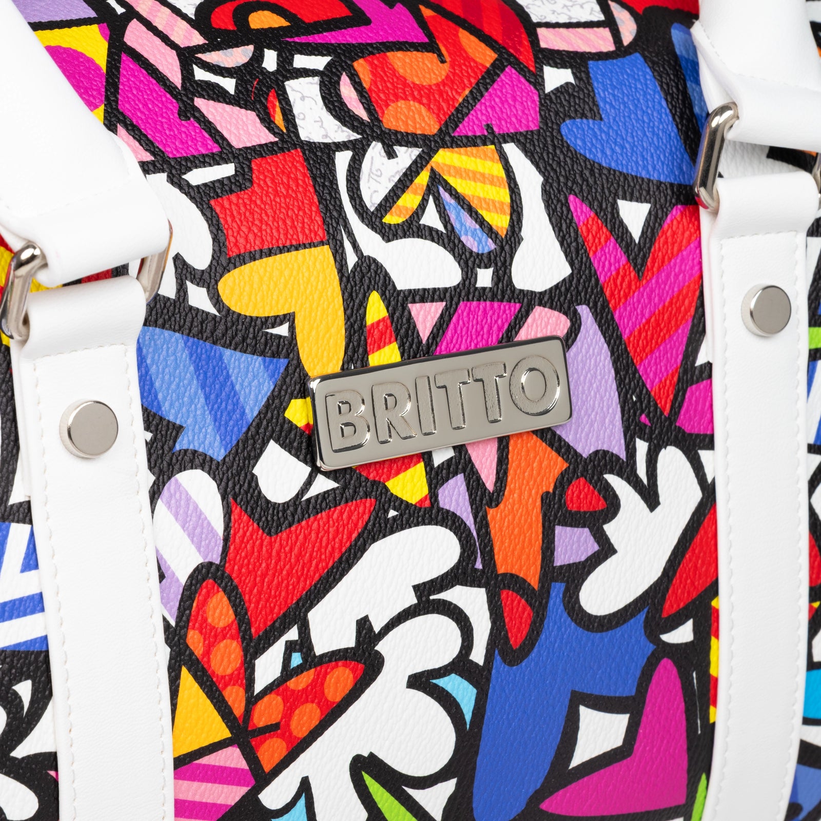 Romero Britto colorful alive britto duffle bag contemporary pop art piece