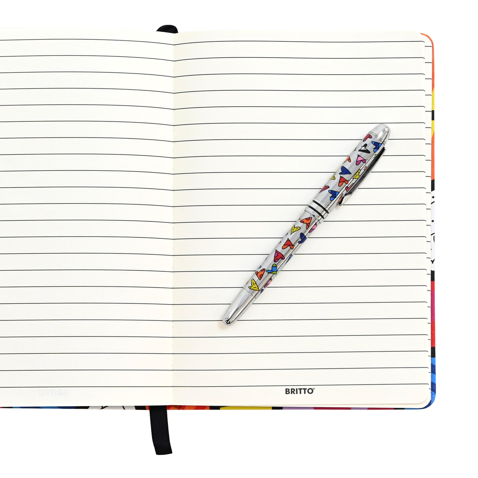 BRITTO® Roller Ball Pen - Hearts Silver