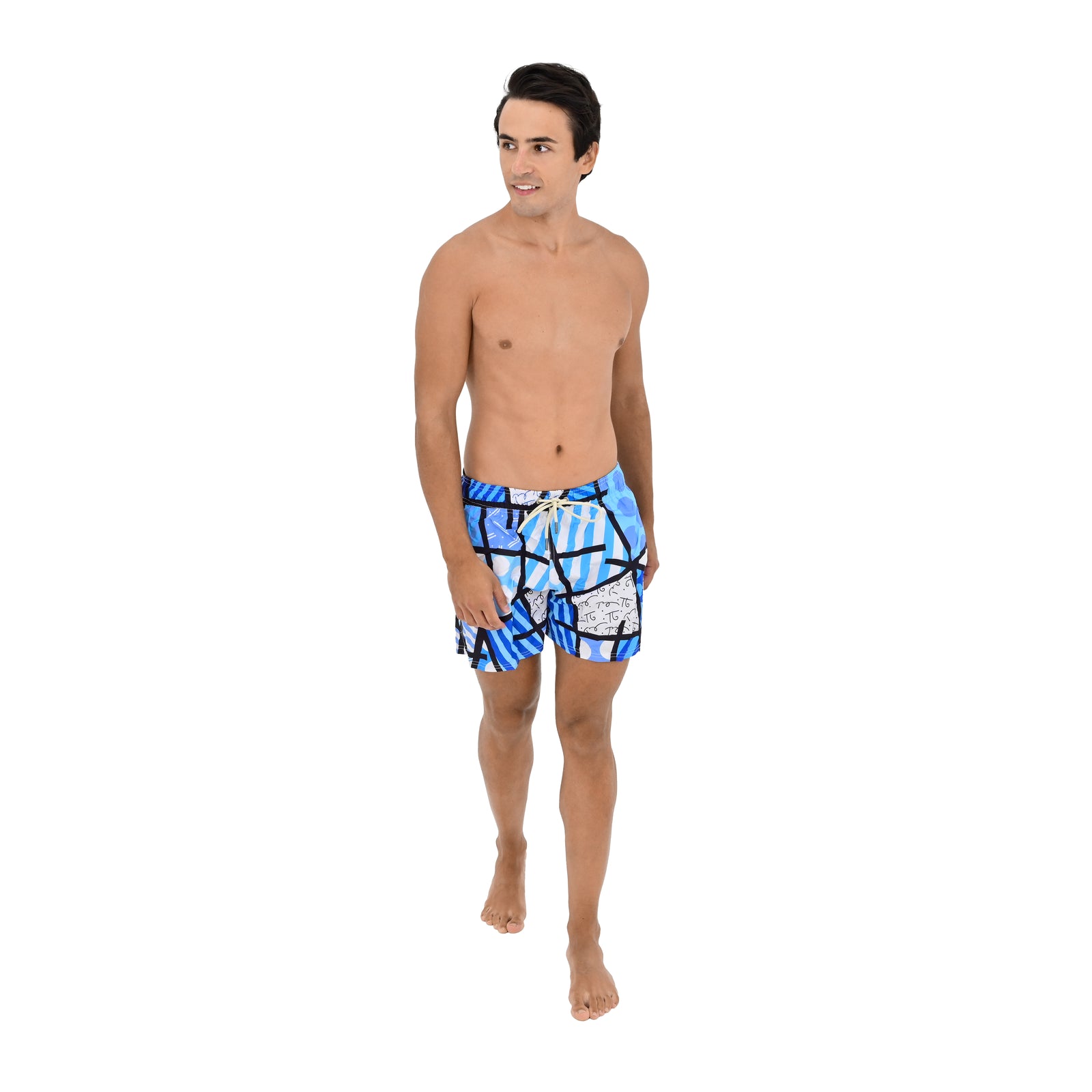 Romero Britto limited edition britto shorts blue contemporary pop art piece