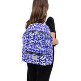 BRITTO® Vegan Leather Backpack Large - BLUE GRAFFITI