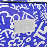 BRITTO® Eco Leather Toiletry Bag - BLUE GRAFFITI