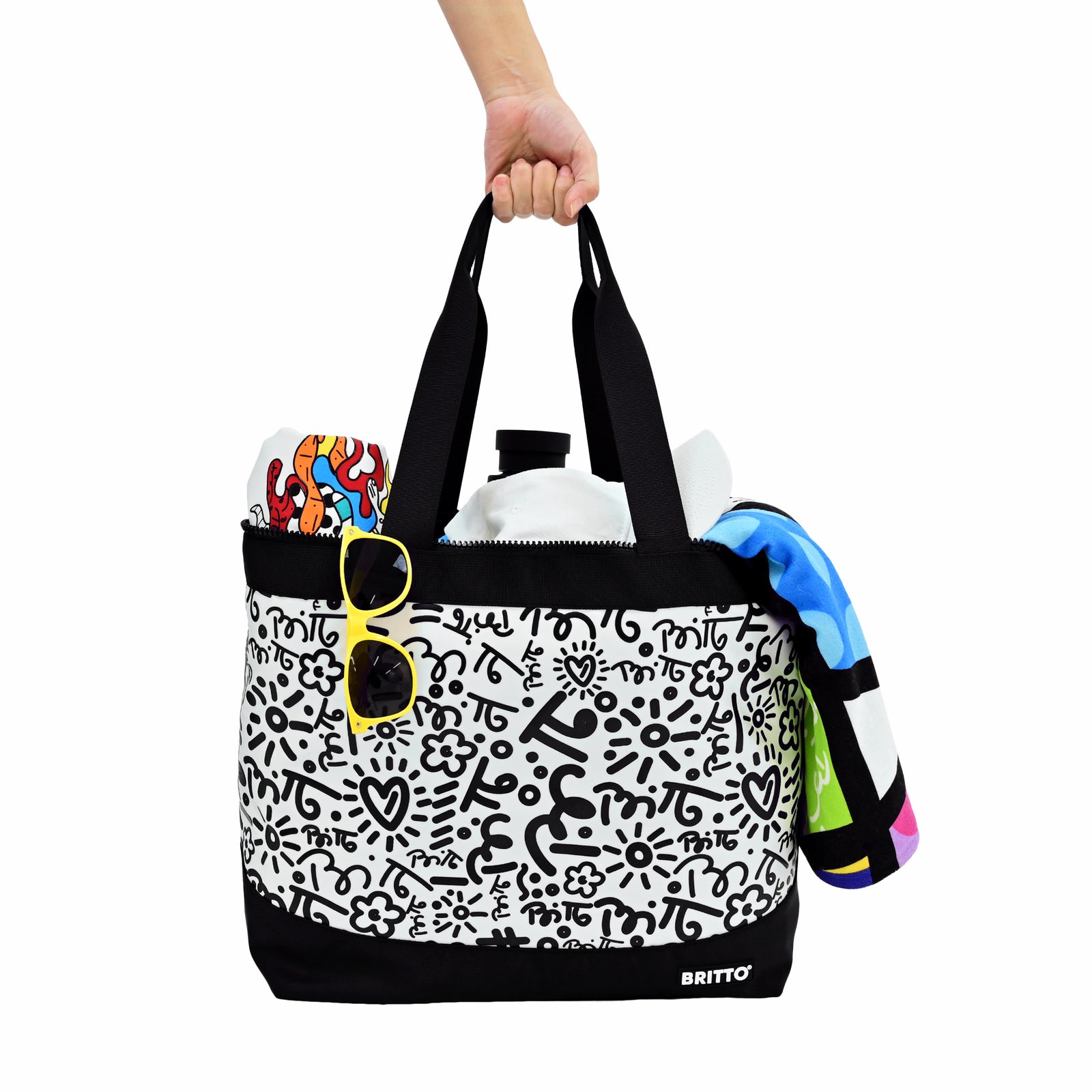 Graffiti Black Britto Tote Bag