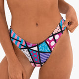 BRITTO® SQ Bikini Bottom (Cloa) - Pink Teal Landscape Design
