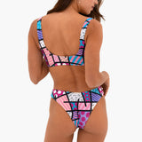 BRITTO® SQ Bikini Bottom (Cloa) - Pink Teal Landscape Design