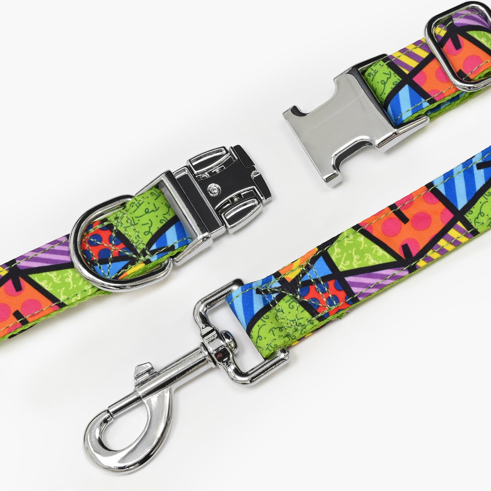 BRITTO® PET Collar and Leash - Lime Green Landscape