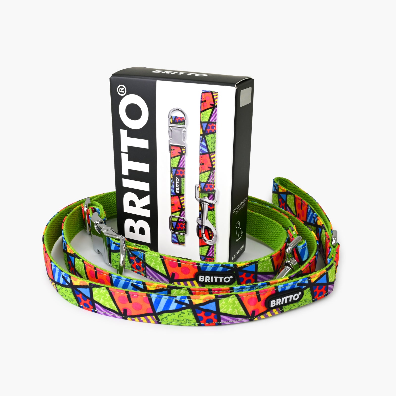 BRITTO® PET Collar and Leash - Lime Green Landscape