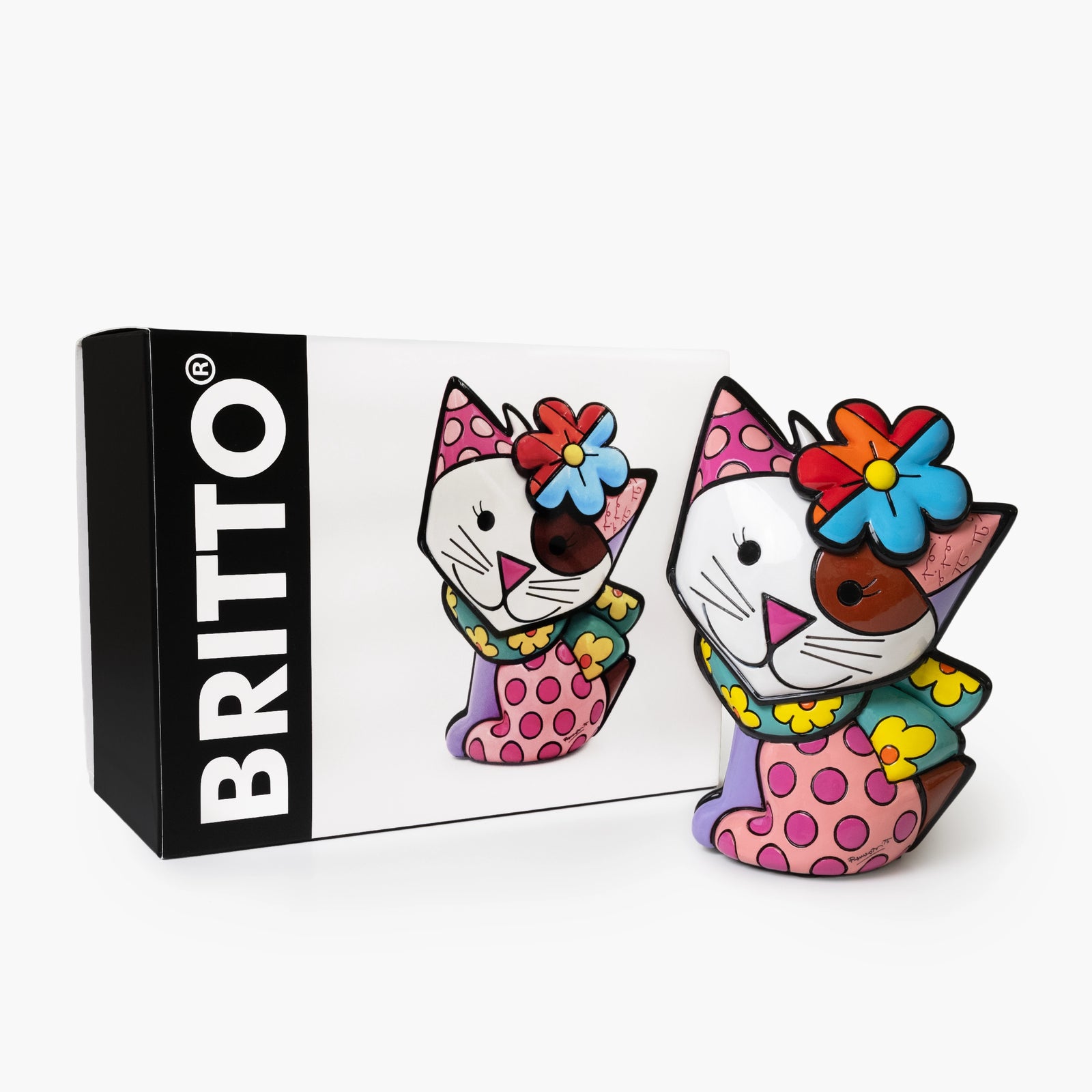 Romero Britto kitten britto collectible figurine contemporary pop art piece