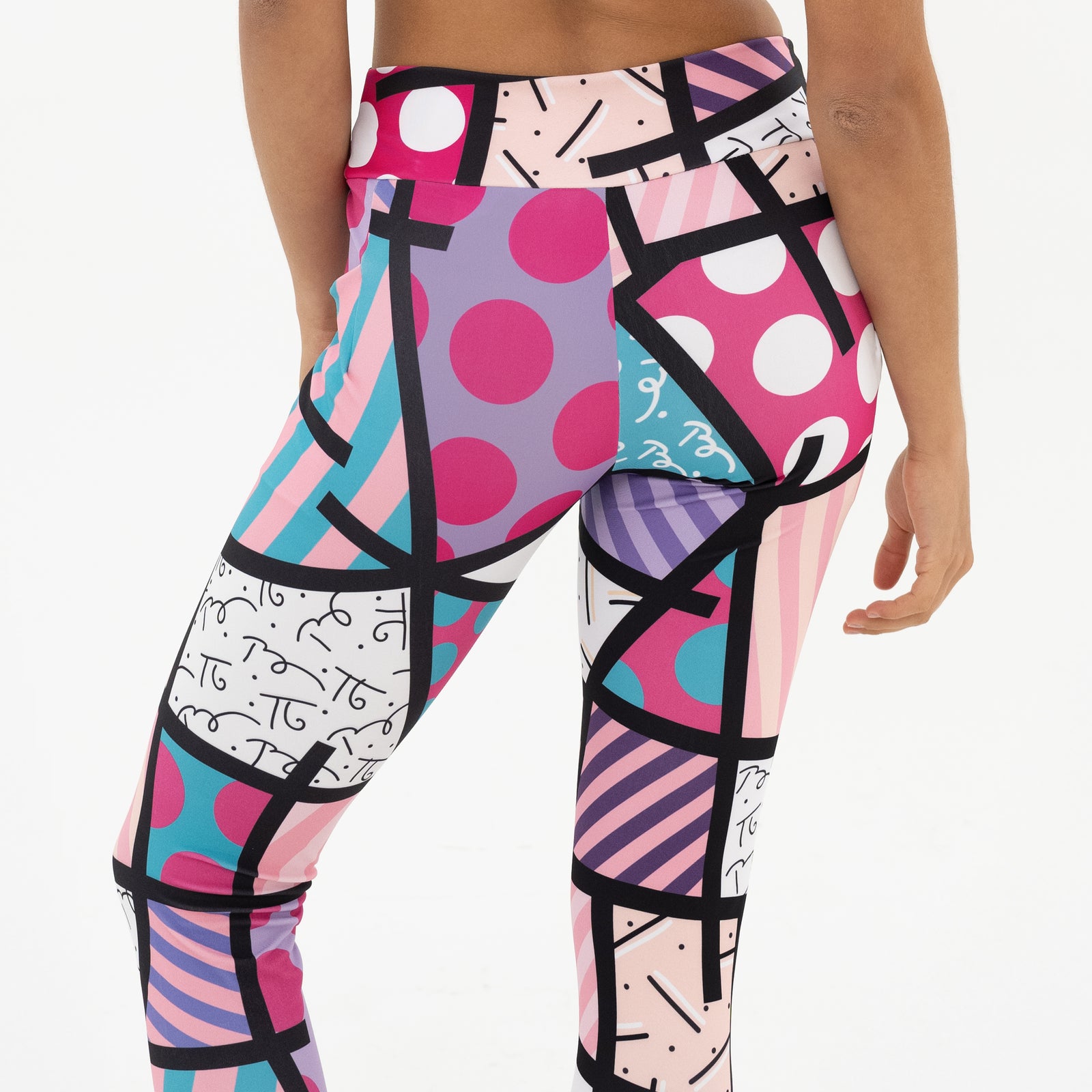 Romero Britto pink landscape britto leggings contemporary pop art piece
