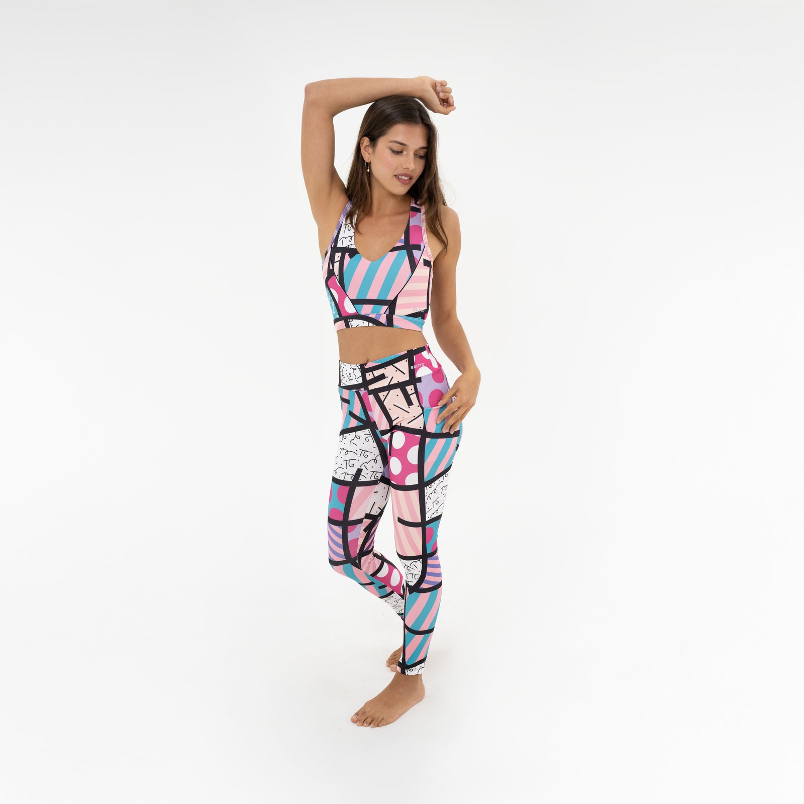 modern pop art pink landscape britto leggings vibrant home decor