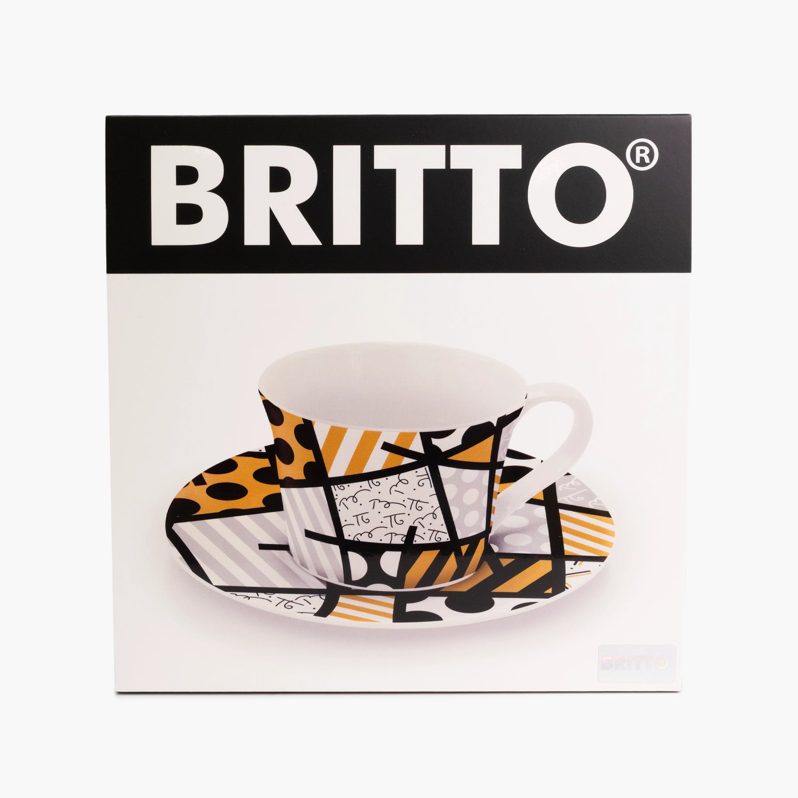 Black & Gold - Britto Espresso Coffee Cup & Saucer Plate