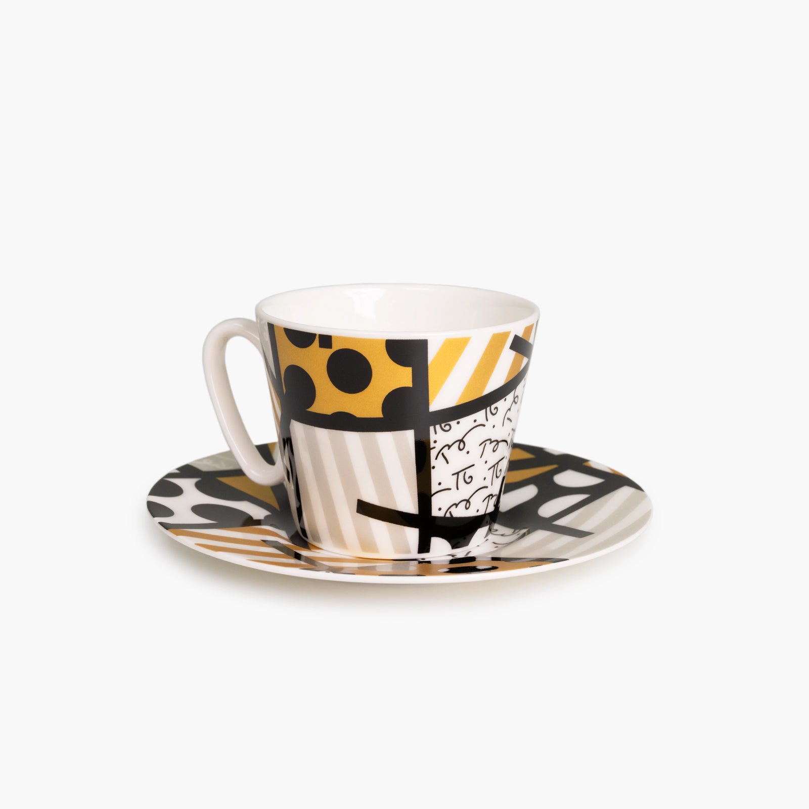 Black Gold Landscape - Britto Espresso Coffee Cup & Saucer Plate
