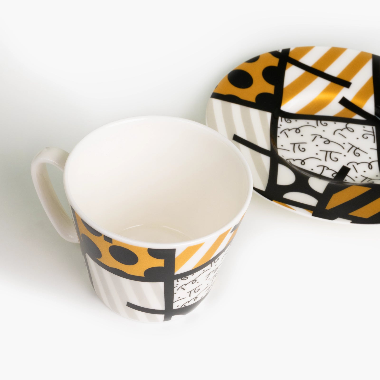 Black Gold Landscape - Britto Espresso Coffee Cup & Saucer Plate