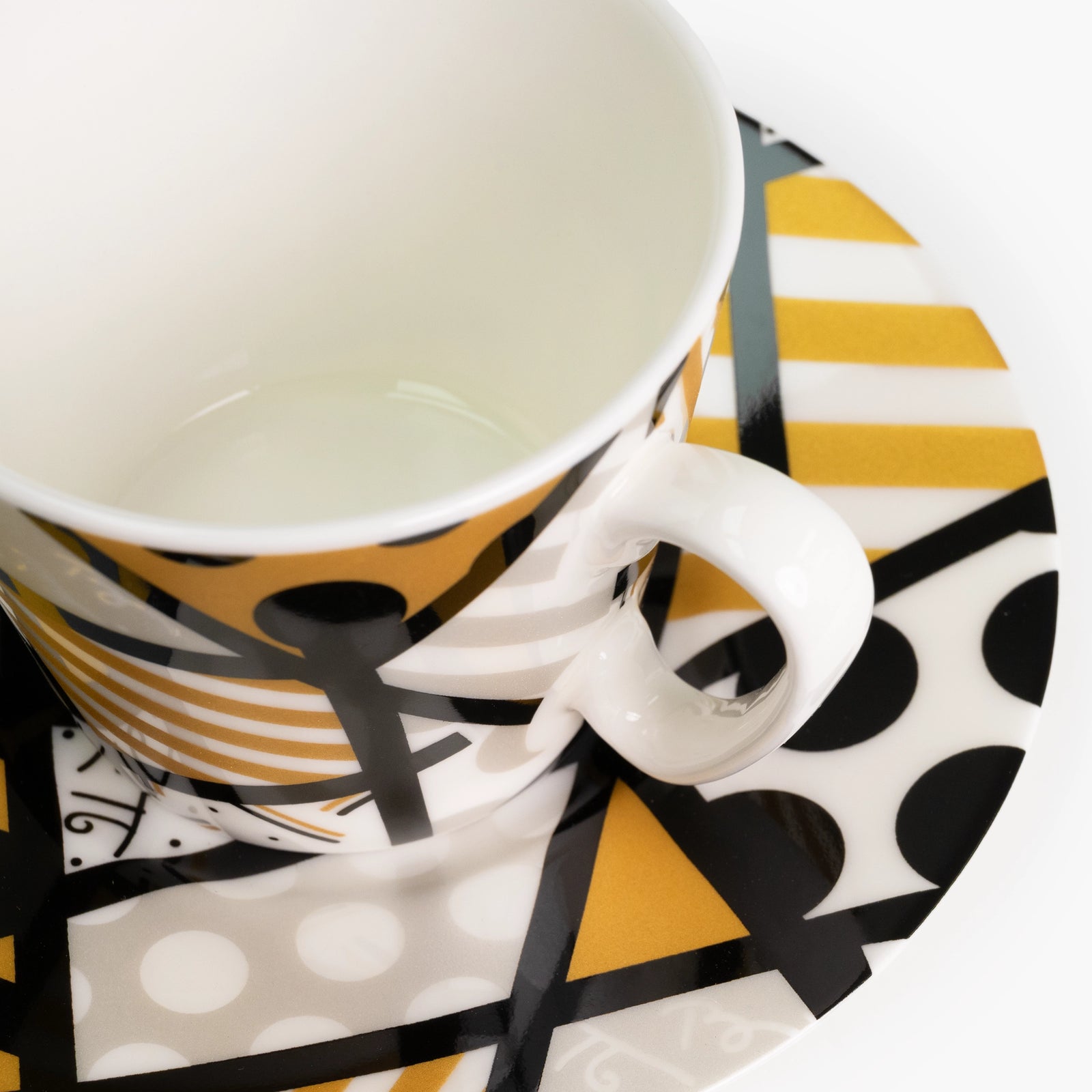 Black Gold Landscape - Britto Espresso Coffee Cup & Saucer Plate