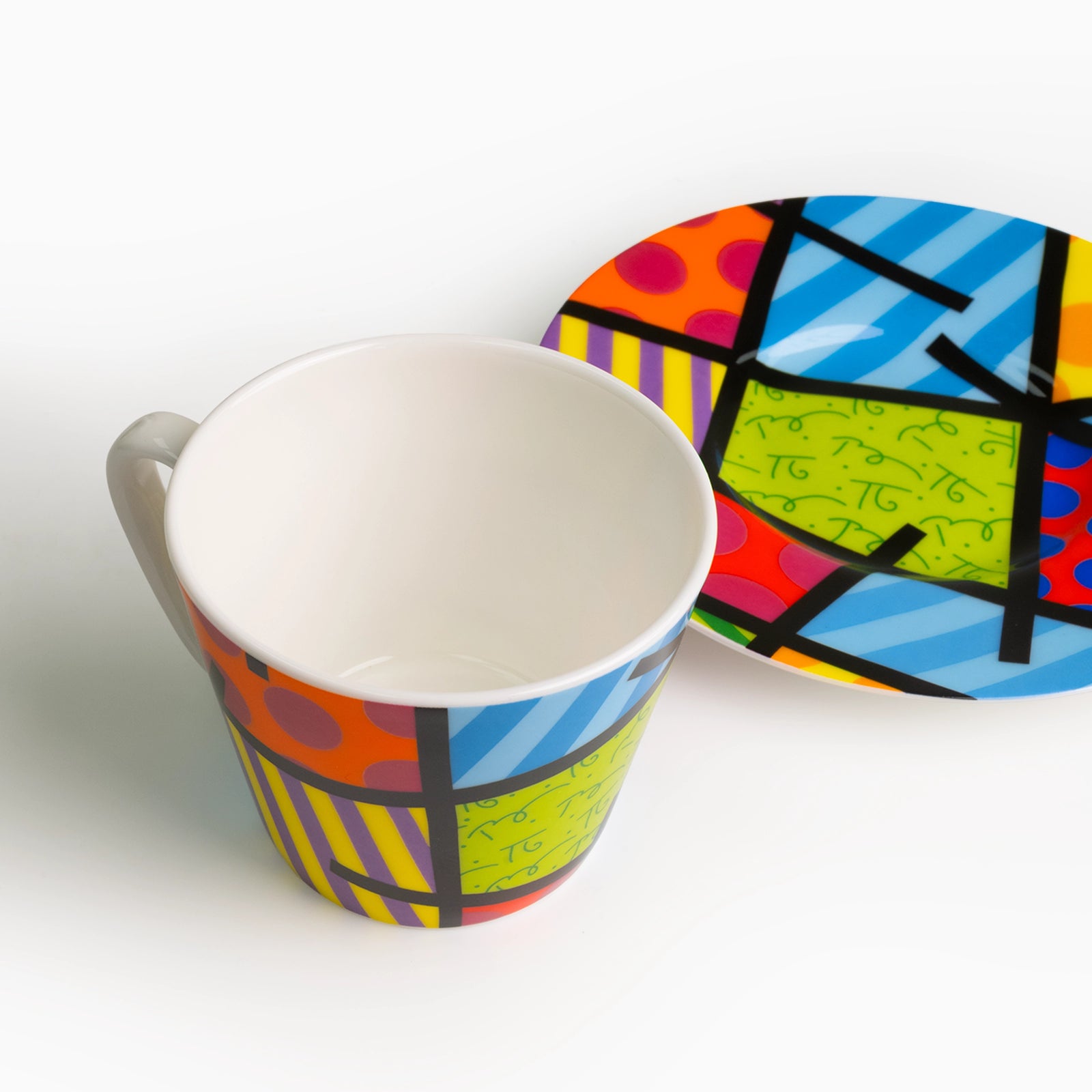 Green Landscape - Britto Espresso Coffee Cup & Saucer Plate