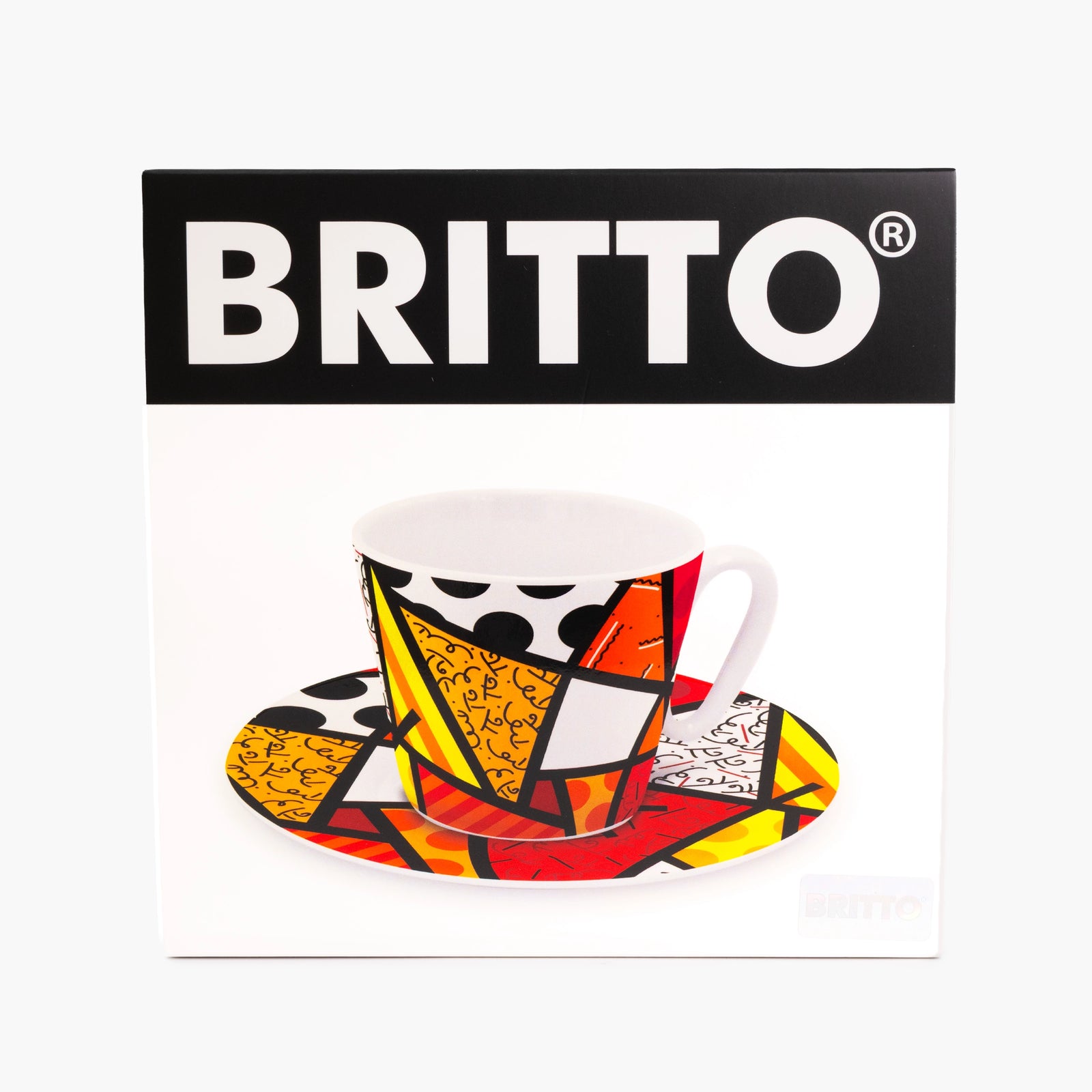 Red Landscape - Britto Espresso Coffee Cup & Saucer Plate