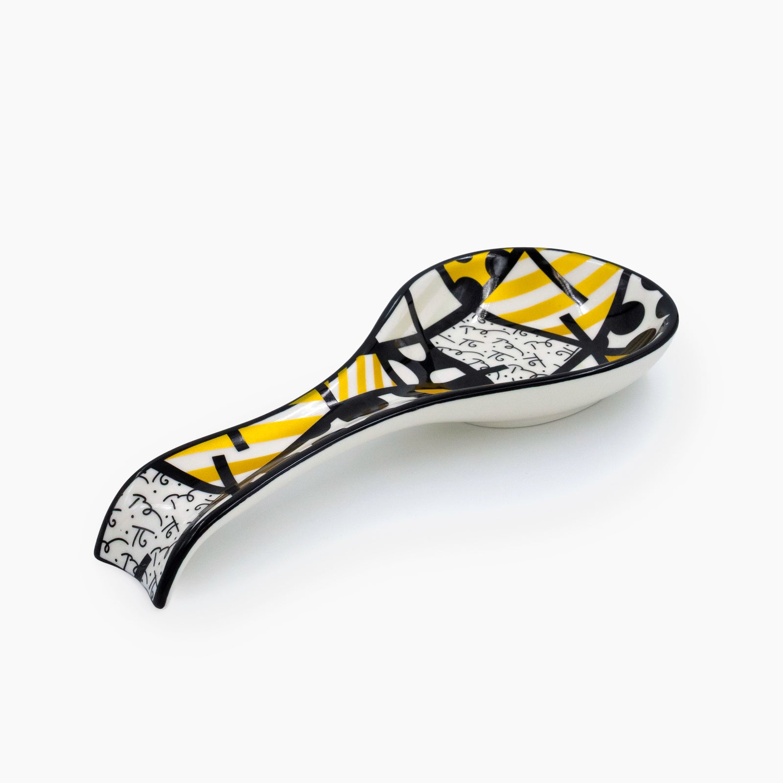 Romero Britto black gold landscape britto spoon colorful pop art design