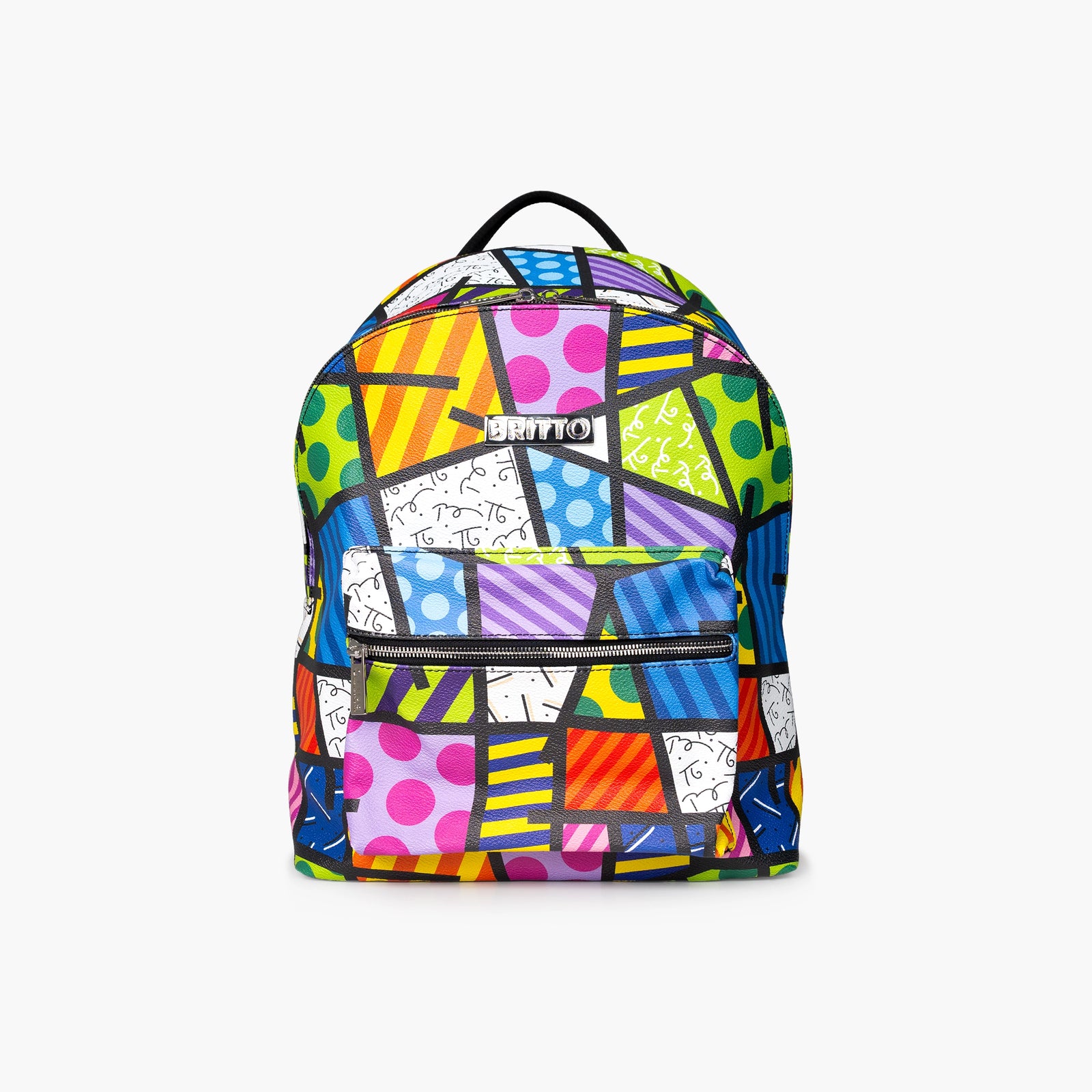 Colorful Landscape Britto Eco Leather Large Backpack