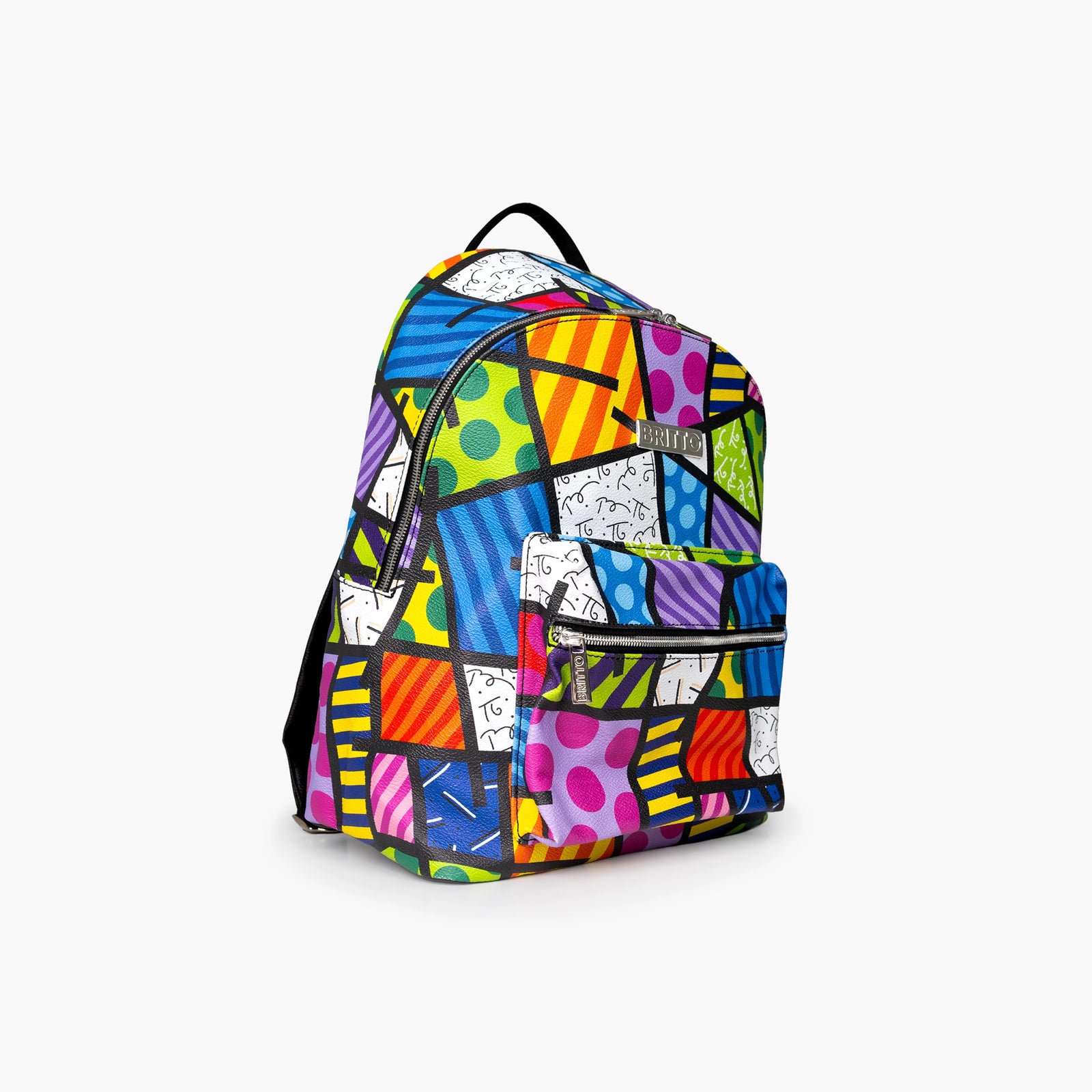 Colorful Landscape Britto Eco Leather Large Backpack