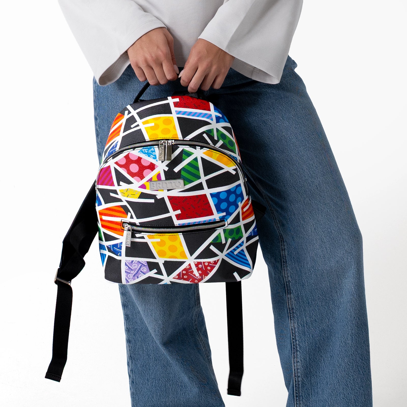 Midnight Landscape Britto Eco Leather Small Backpack