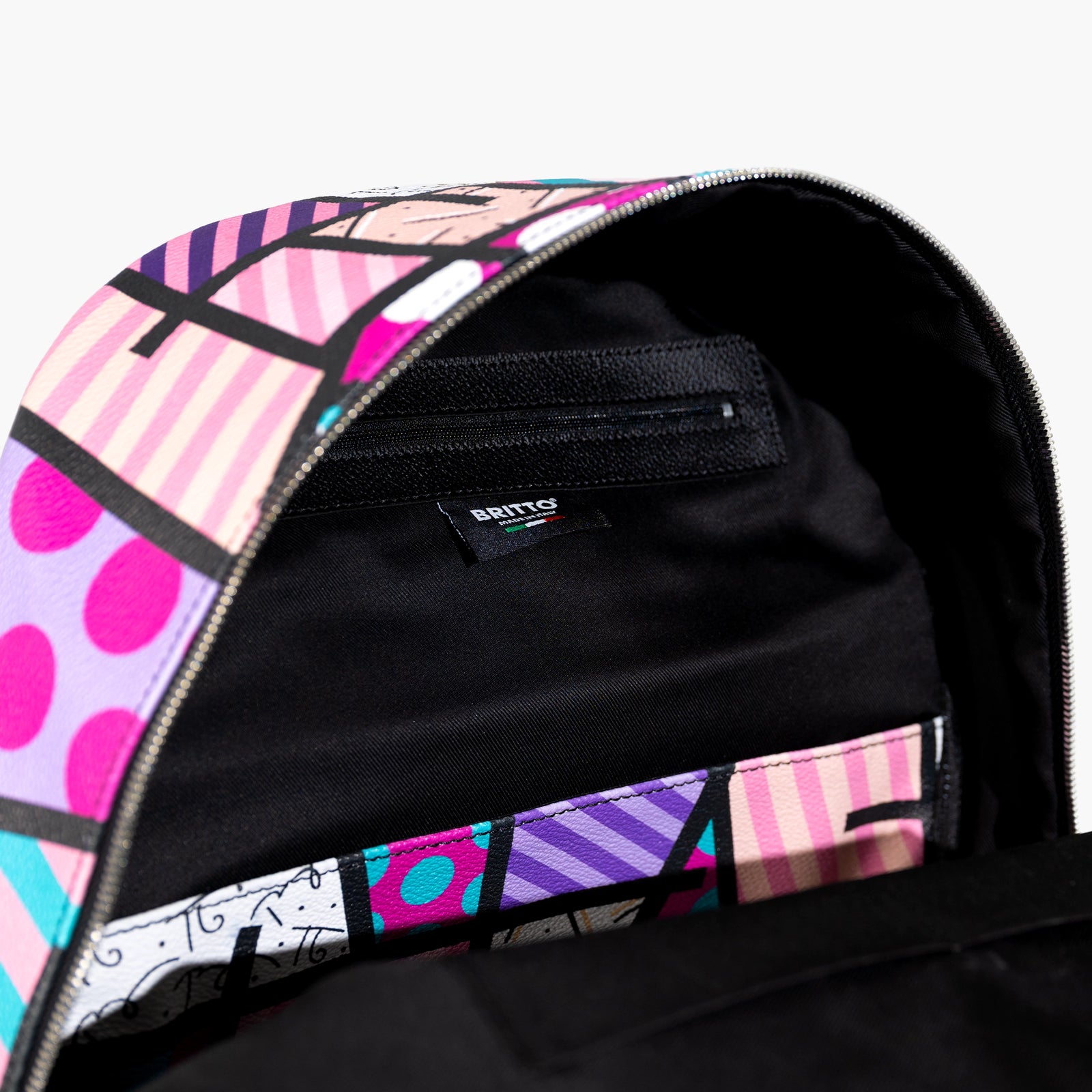Pink Landscape Britto Eco Leather Large Backpack