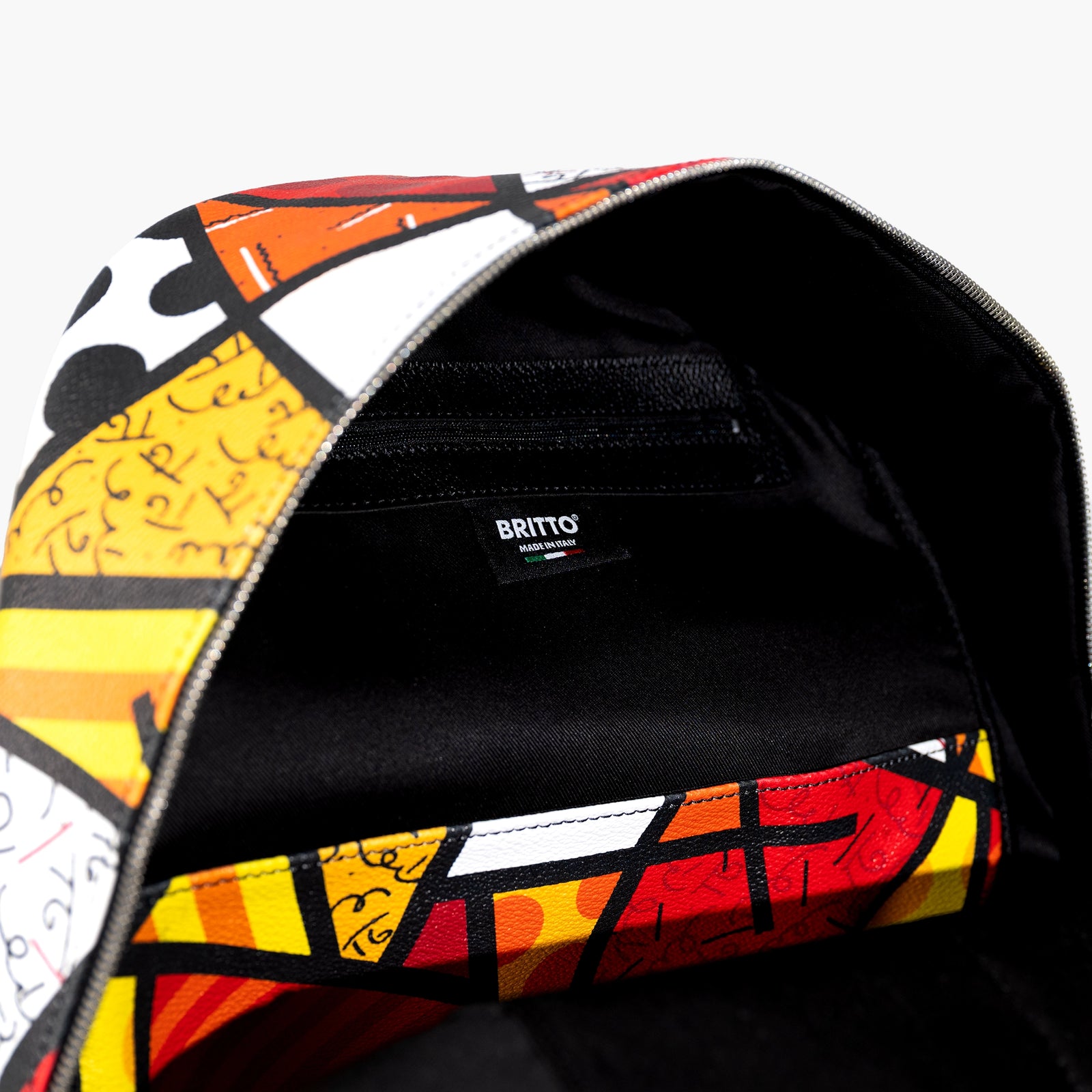 Red Landscape Britto Eco Leather Large Backpack