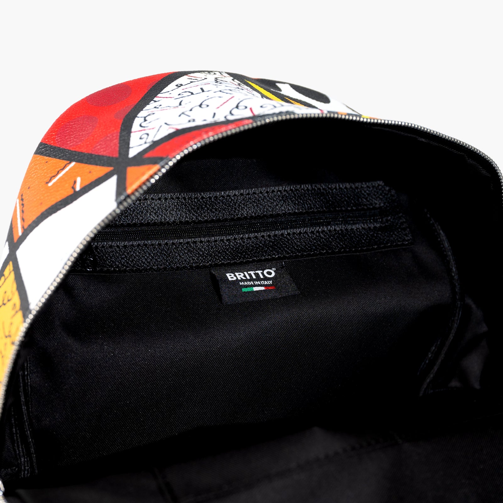 Red Landscape Britto Eco Leather Small Backpack