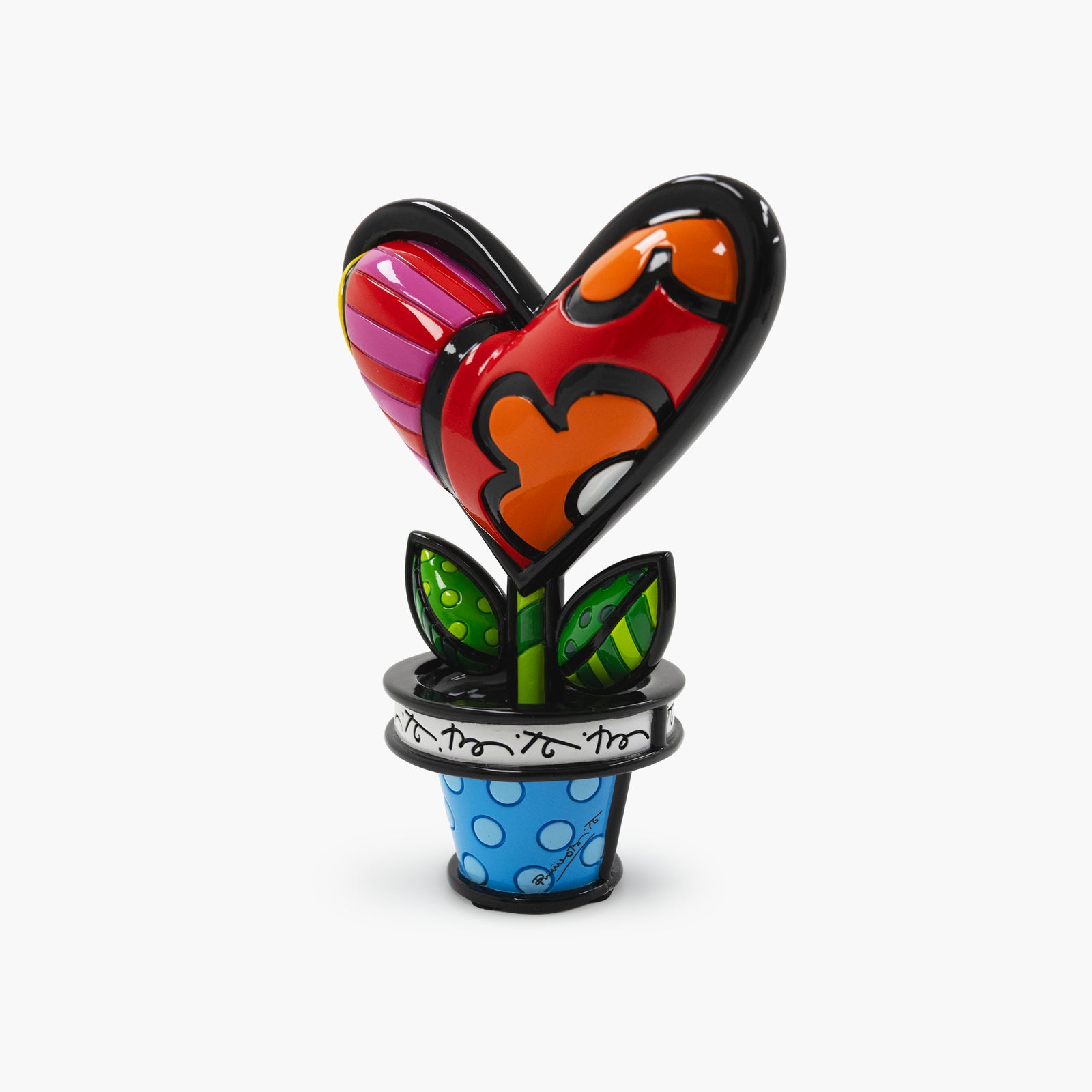 Heart Flower Pot - Britto Collectible Figurine