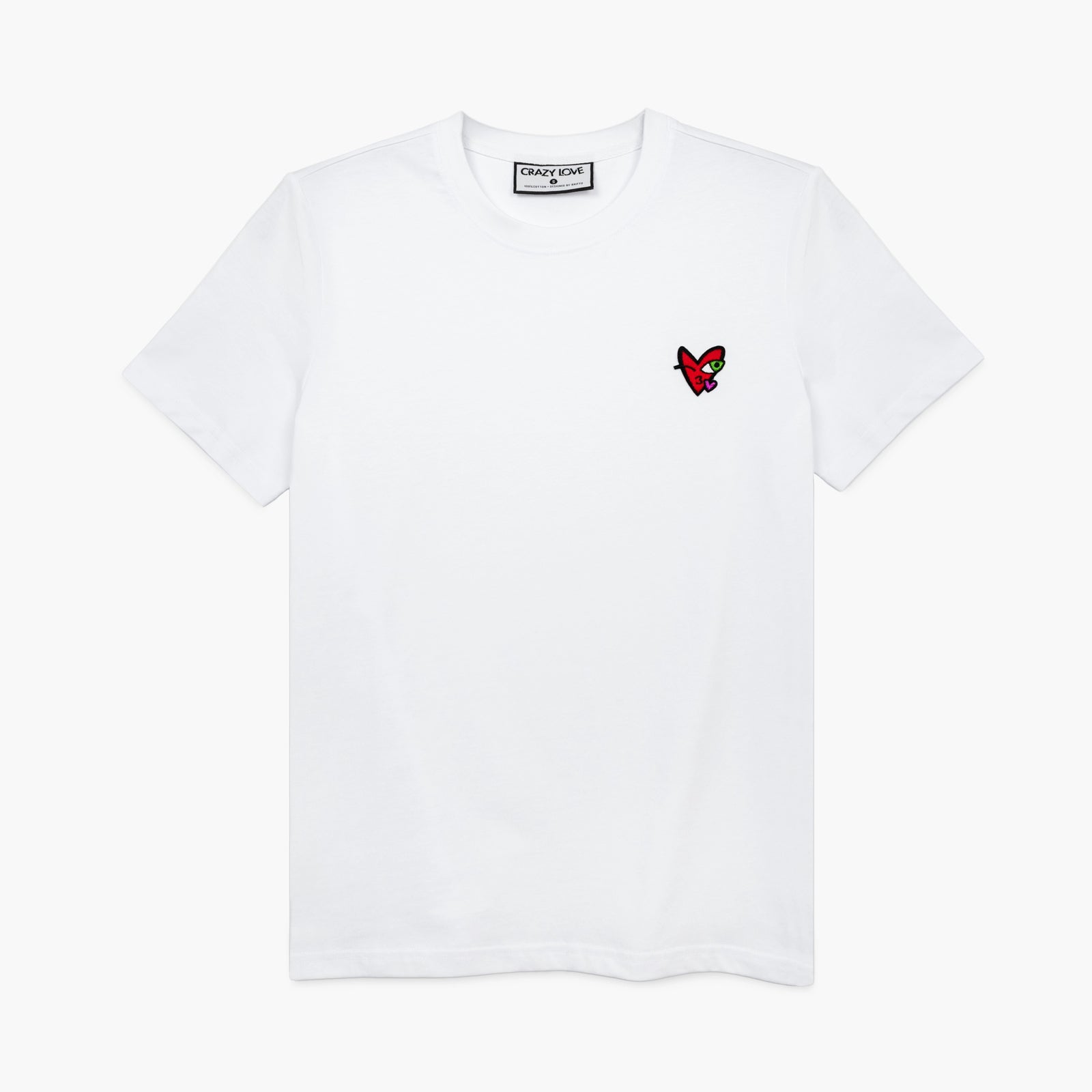 Crazy Love Small Kissing Heart White T-Shirt for Men